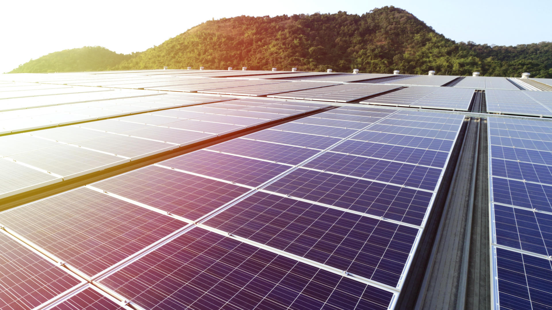 Solarzellen Photovoltaik Solar PV Rooftop Beautiful Sunlight